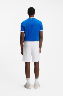 T-shirt in cotone elasticizzato con bandiera del paese e logo, Italia