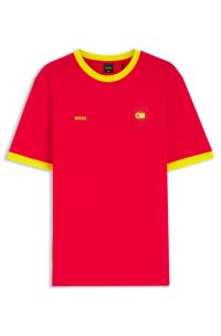 Stretch-cotton T-shirt with country flag and logo, Spain