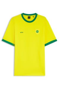 Stretch-cotton T-shirt with country flag and logo, Brazil