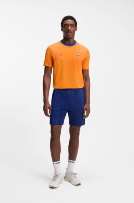 T-shirt i bomullsstretch med flagga och logga, Nederl&auml;nderna