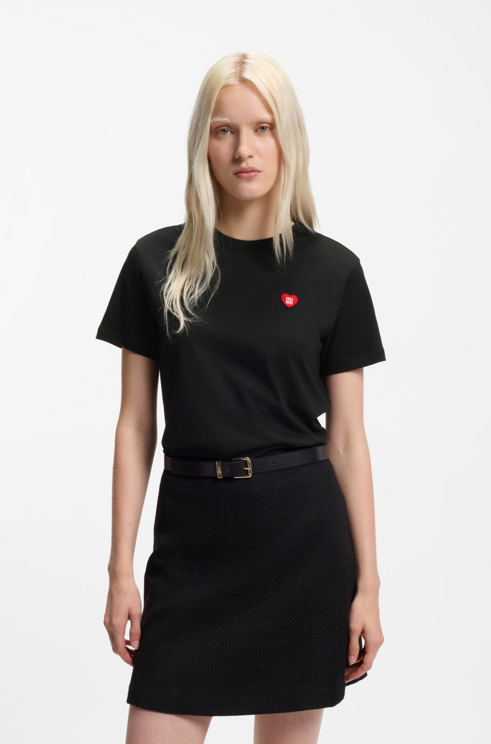 Cotton-jersey T-shirt with heart logo