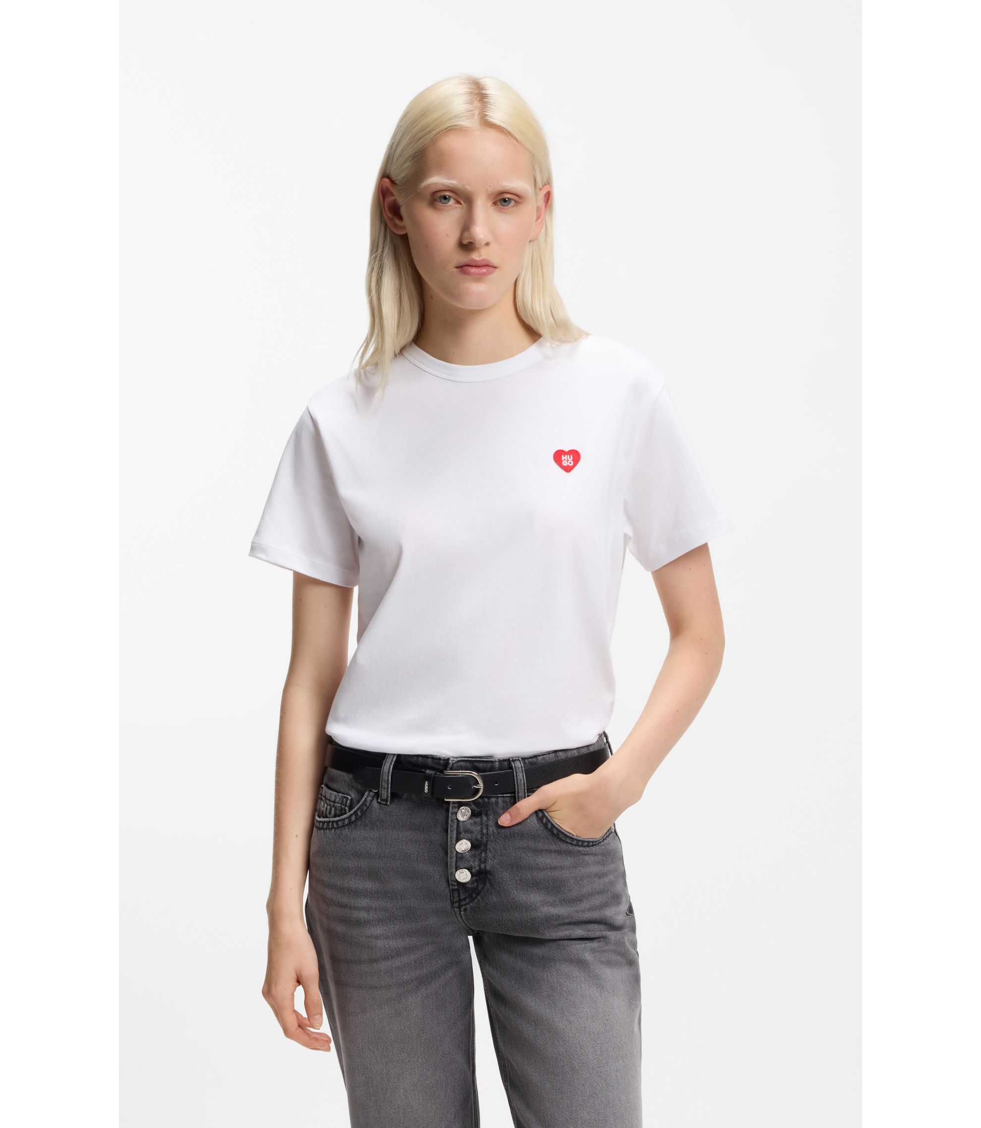 T-Shirt aus Baumwoll-Jersey mit Herz-Logo