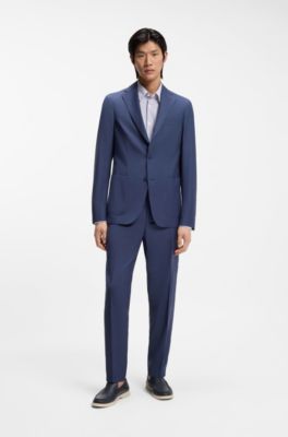 Chemise Regular en jersey stretch performant imprim&eacute;, Bleu &agrave; motif