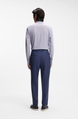 Chemise Regular en jersey stretch performant imprim&eacute;, Bleu &agrave; motif