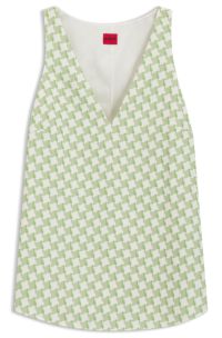Top sans manches &agrave; imprim&eacute; g&eacute;om&eacute;trique avec sequins, Chaux