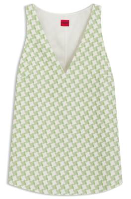 Geometric-print sleeveless top with sequins 1