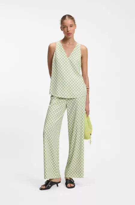 Top sans manches à imprimé géométrique avec sequins