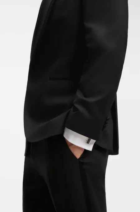 Boutons de manchette rectangulaires en laiton avec insert en émail noir