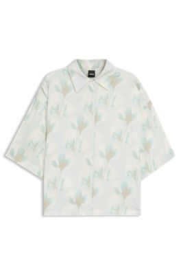 Relaxed-fit blouse with floral print, Patterned