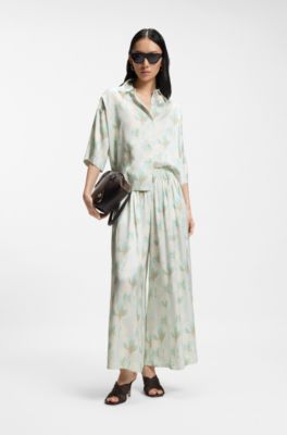 Relaxed-fit blouse with floral print, Patterned