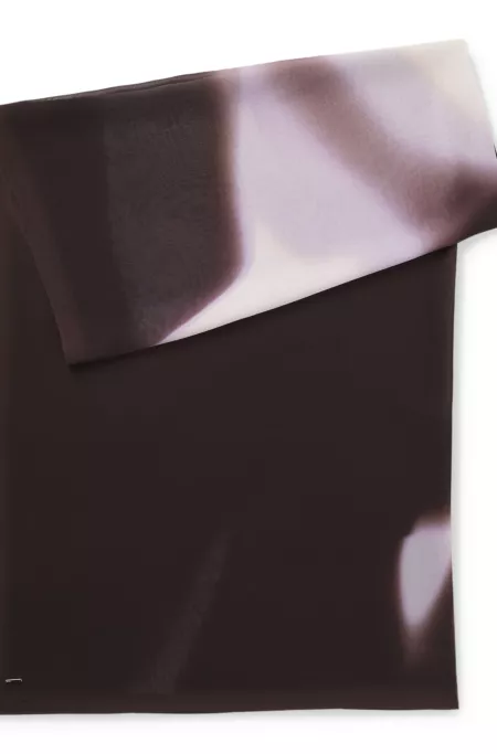 Chiffon shawl with logo rivet