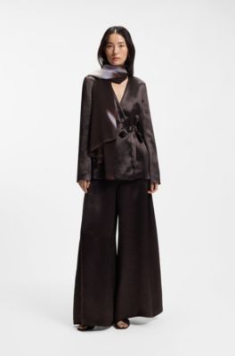 Chiffon shawl with logo rivet, Patterned