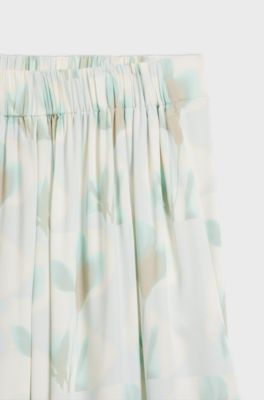 Wide-leg oversized-fit trousers with floral print, Patterned