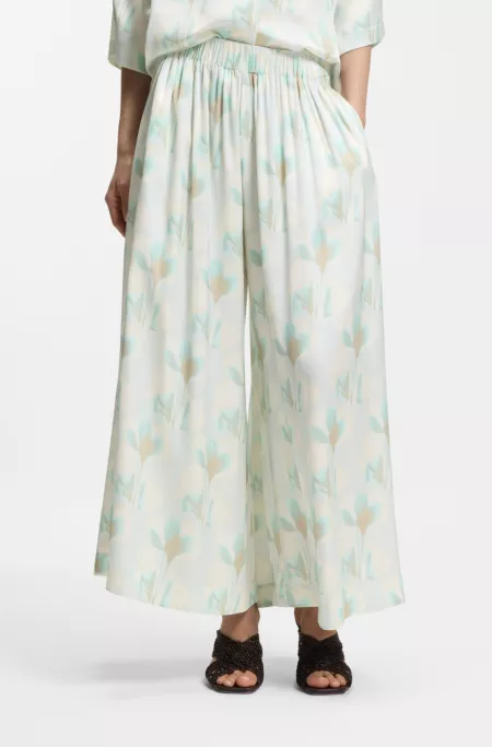 Oversized-Fit Hose mit weitem Bein und Blumenprint