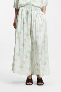 Wide-leg oversized-fit trousers with floral print, Patterned