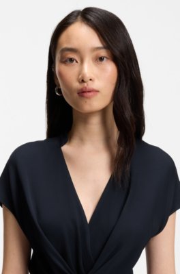 Boss Wrap-front dress in stretch fabric omlottklänningar dam – bild 3