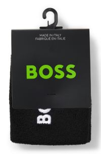 Logo-embroidered wristband pair in cotton-blend terry, Black
