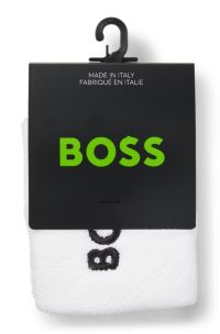 Logo-embroidered wristband pair in cotton-blend terry, White