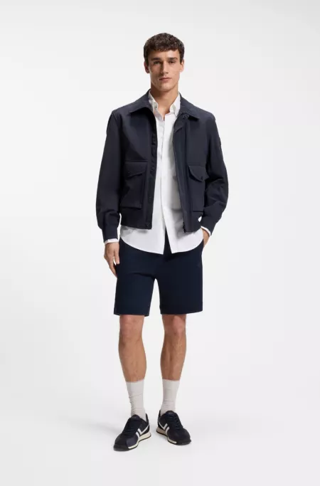 Wasserabweisende Jacke aus Knitter-Gewebe