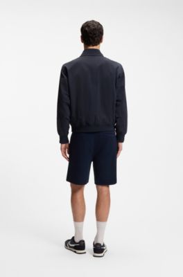 Water-repellent jacket in crinkle fabric, Dark Blue