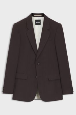 Relaxed-fit colbert van twill, Donkerbruin