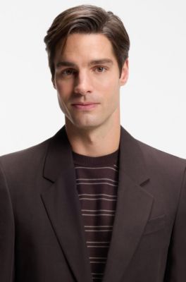 Giacca abito relaxed fit in twill, Marrone scuro