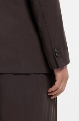Relaxed-fit suit jacket in twill, Dark Brown