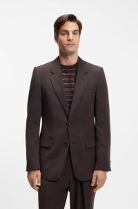 Relaxed-fit suit jacket in twill, Dark Brown