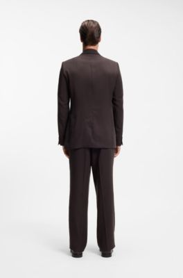 Relaxed-fit suit jacket in twill, Dark Brown