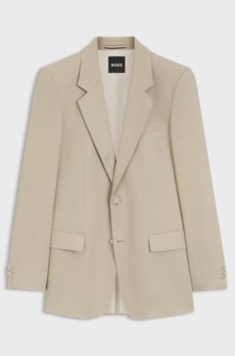 Relaxed-fit suit jacket in twill, Beige