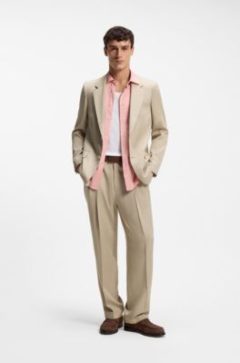 Relaxed-fit suit jacket in twill, Beige