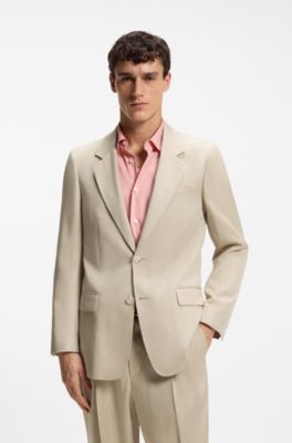 Relaxed-fit suit jacket in twill, Beige