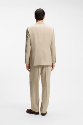 Relaxed-fit suit jacket in twill, Beige