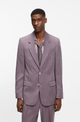 Relaxed-fit suit jacket in twill, Purple