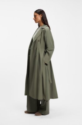 Water-repellent trench coat with belt