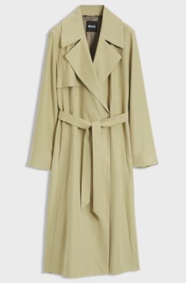 Trench coat in sandwashed twill, Light Beige