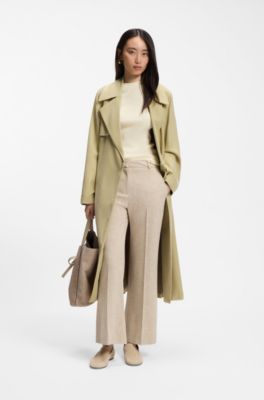 Trench coat in sandwashed twill, Light Beige