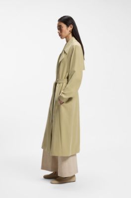 Trench coat in sandwashed twill, Light Beige