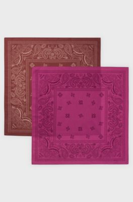 Two-pack of bandanas in printed cotton poplin, Brown / Pink