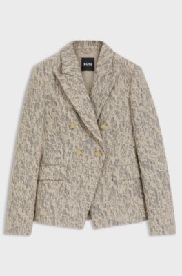 Slim-fit blazer in tweed jacquard, Patterned
