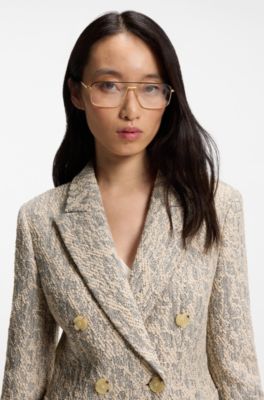 Slim-fit blazer in tweed jacquard, Patterned