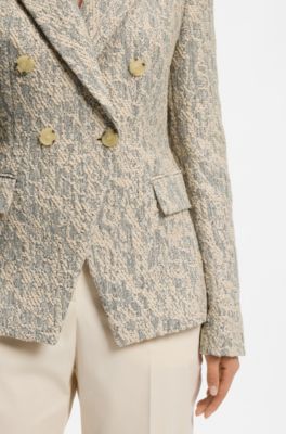 Slim-fit blazer in tweed jacquard, Patterned