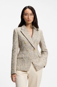Slim-fit blazer in tweed jacquard, Patterned