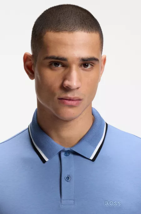 Paddy slim-fit polo shirt in interlock cotton