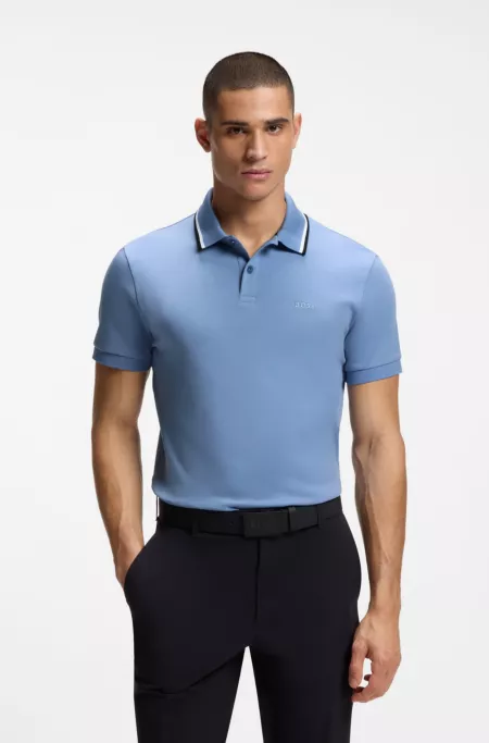 Paddy slim-fit polo shirt in interlock cotton