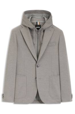 Slim-fit blazer with integrated hoodie 1