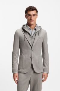 Veste Slim avec sweat à capuche intégré, Gris