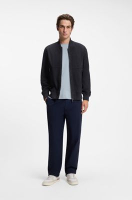 Relaxed-fit jacket in suede, Dark Blue