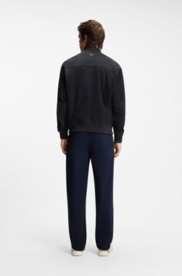 Relaxed-fit jacket in suede, Dark Blue