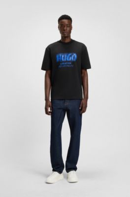 ロゴグラフィック Tシャツ コットンジャージー, ブラック